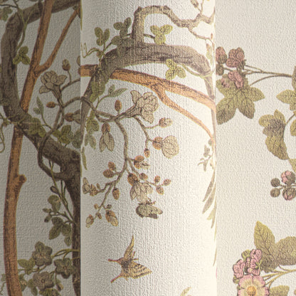 Mustertapete Flora & Fauna Hellgrau-Bunt - 10,05 m x 0,53 m