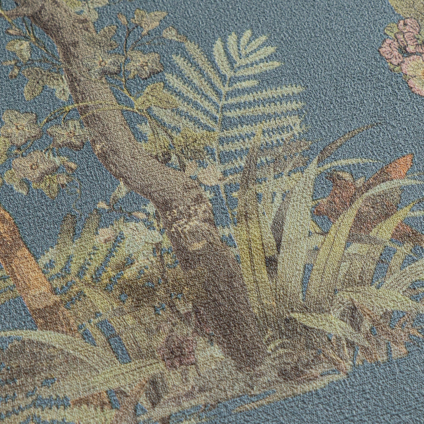 Mustertapete Flora & Fauna Dunkelblau-Bunt - 10,05 m x 0,53 m