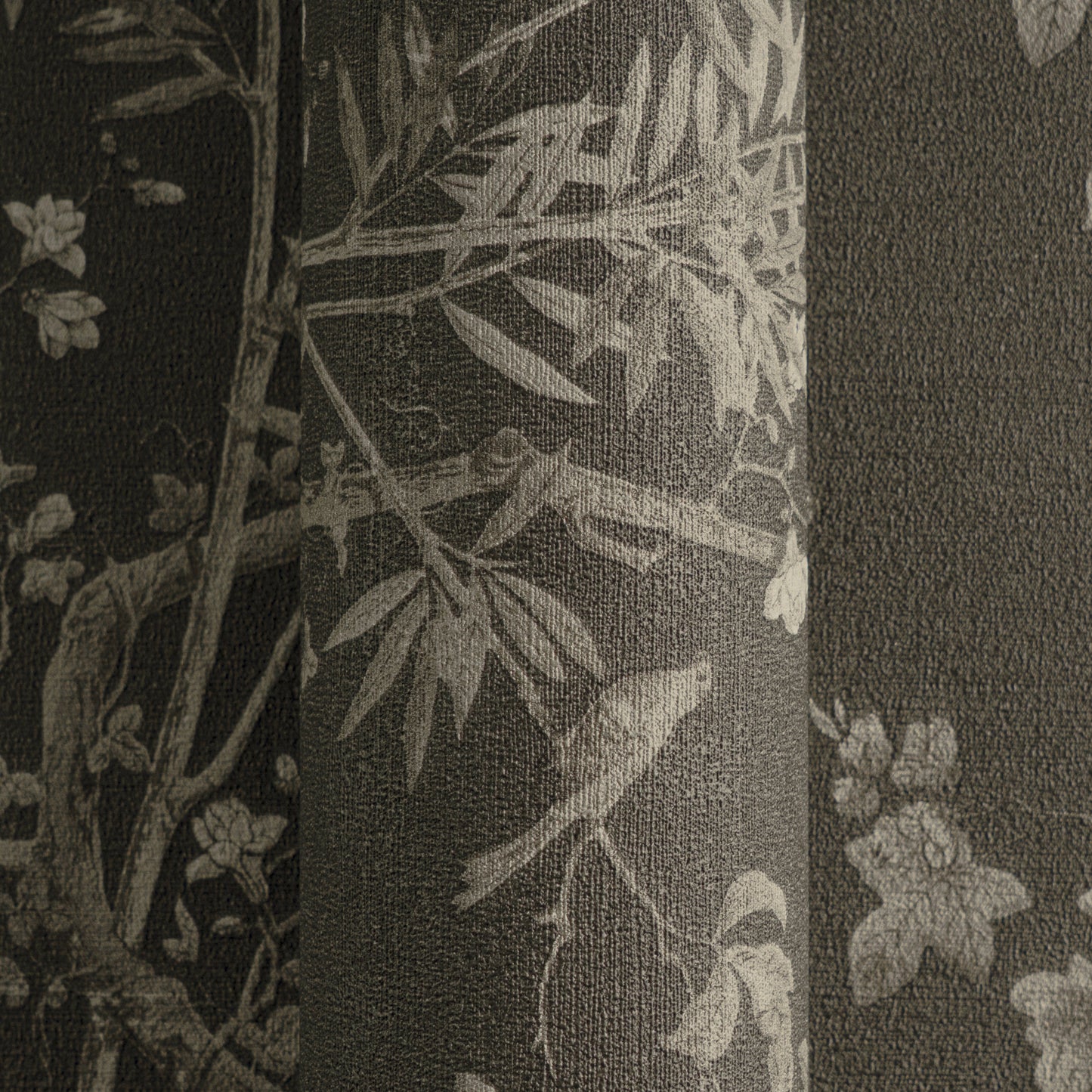 Mustertapete Flora & Fauna Schwarz-Grau - 10,05 m x 0,53 m