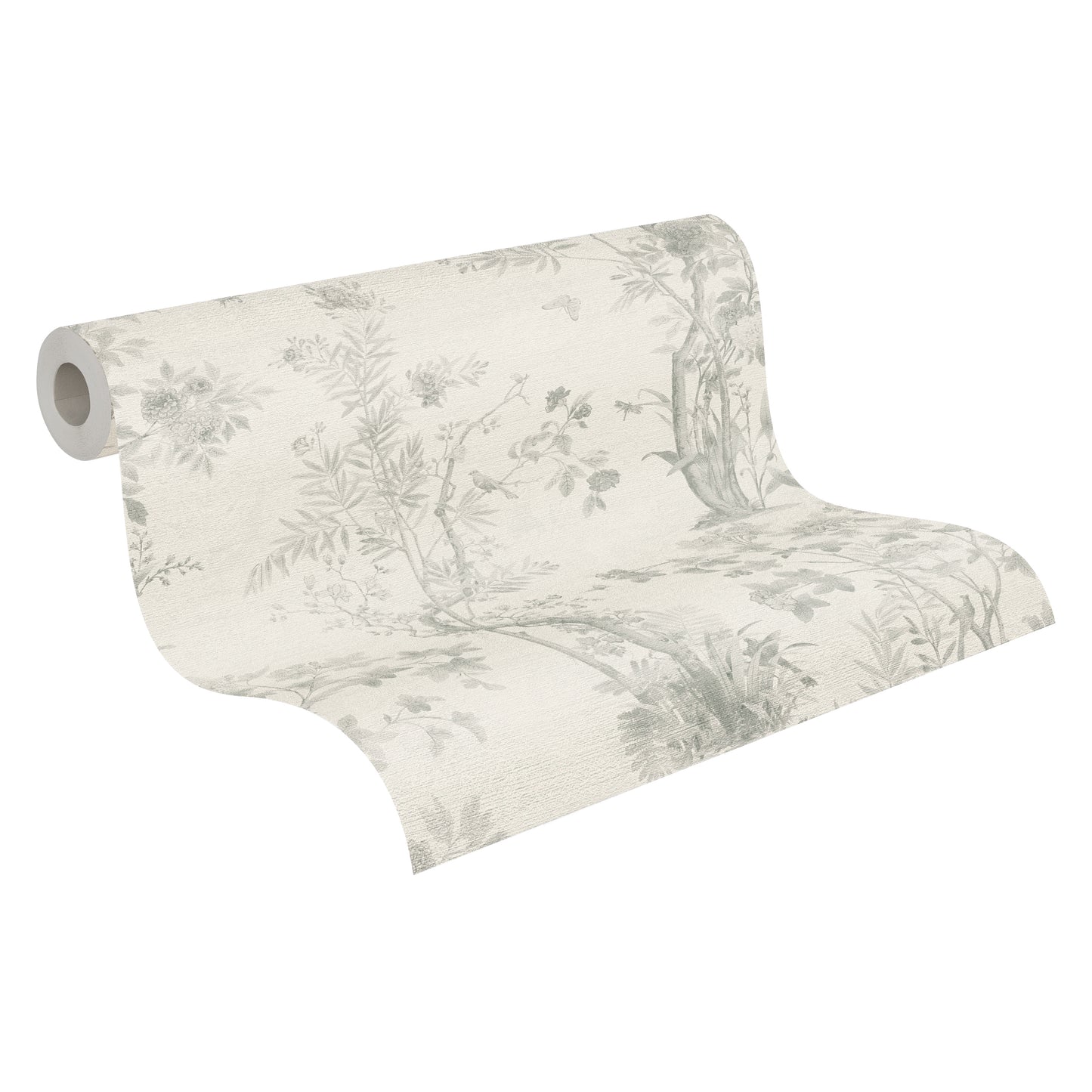 Mustertapete Flora & Fauna Hellgrau - 10,05 m x 0,53 m