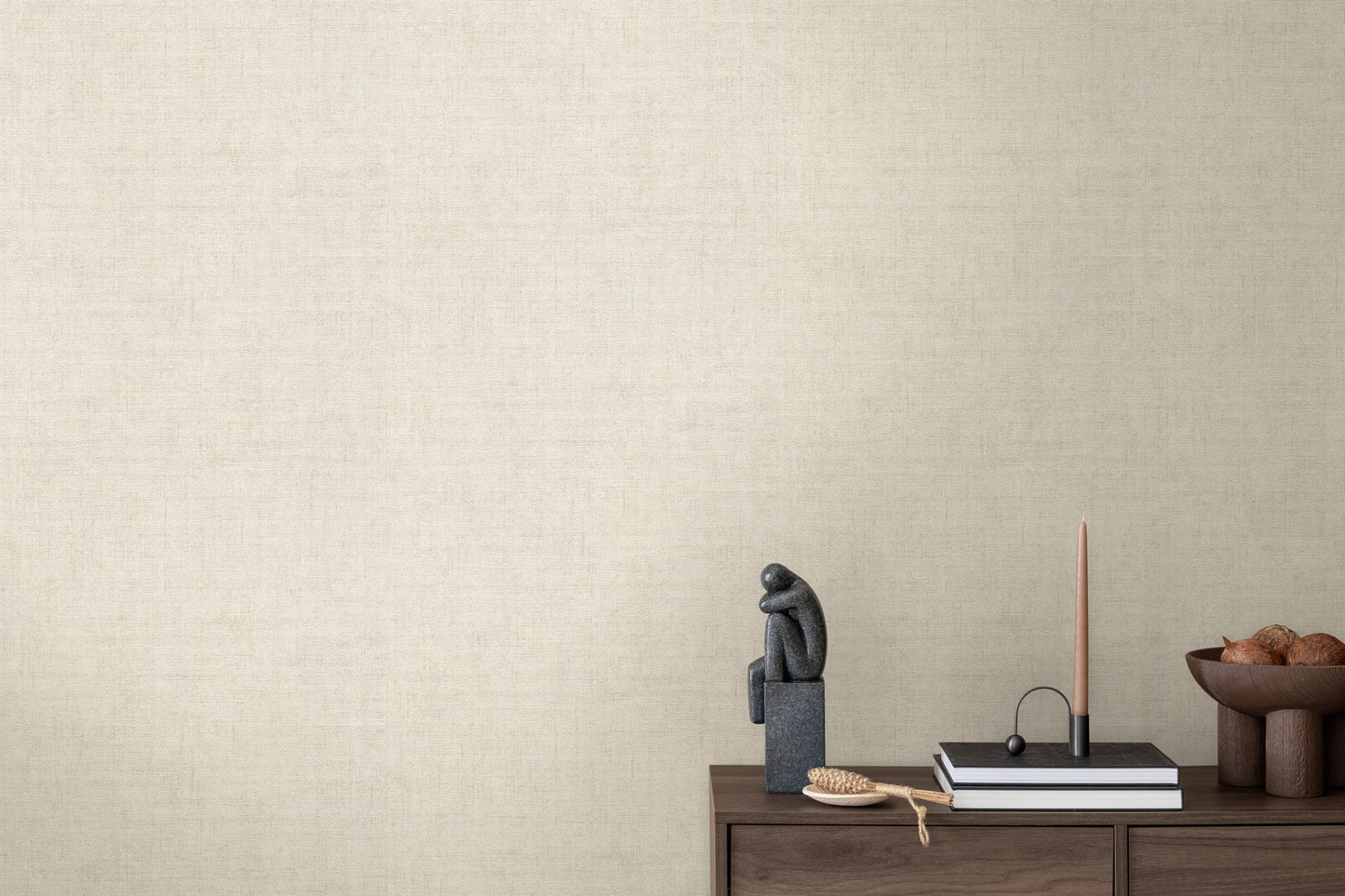 Mustertapete Leinenoptik Beige Zeitlos - 10,05 m x 0,53 m