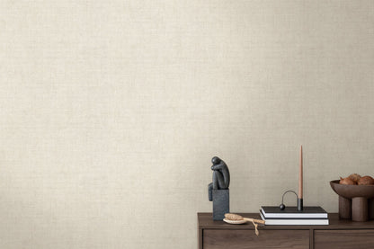 Mustertapete Leinenoptik Beige Zeitlos - 10,05 m x 0,53 m