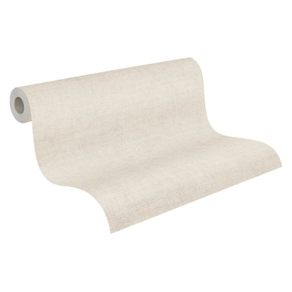 Mustertapete Leinenoptik Beige Zeitlos - 10,05 m x 0,53 m
