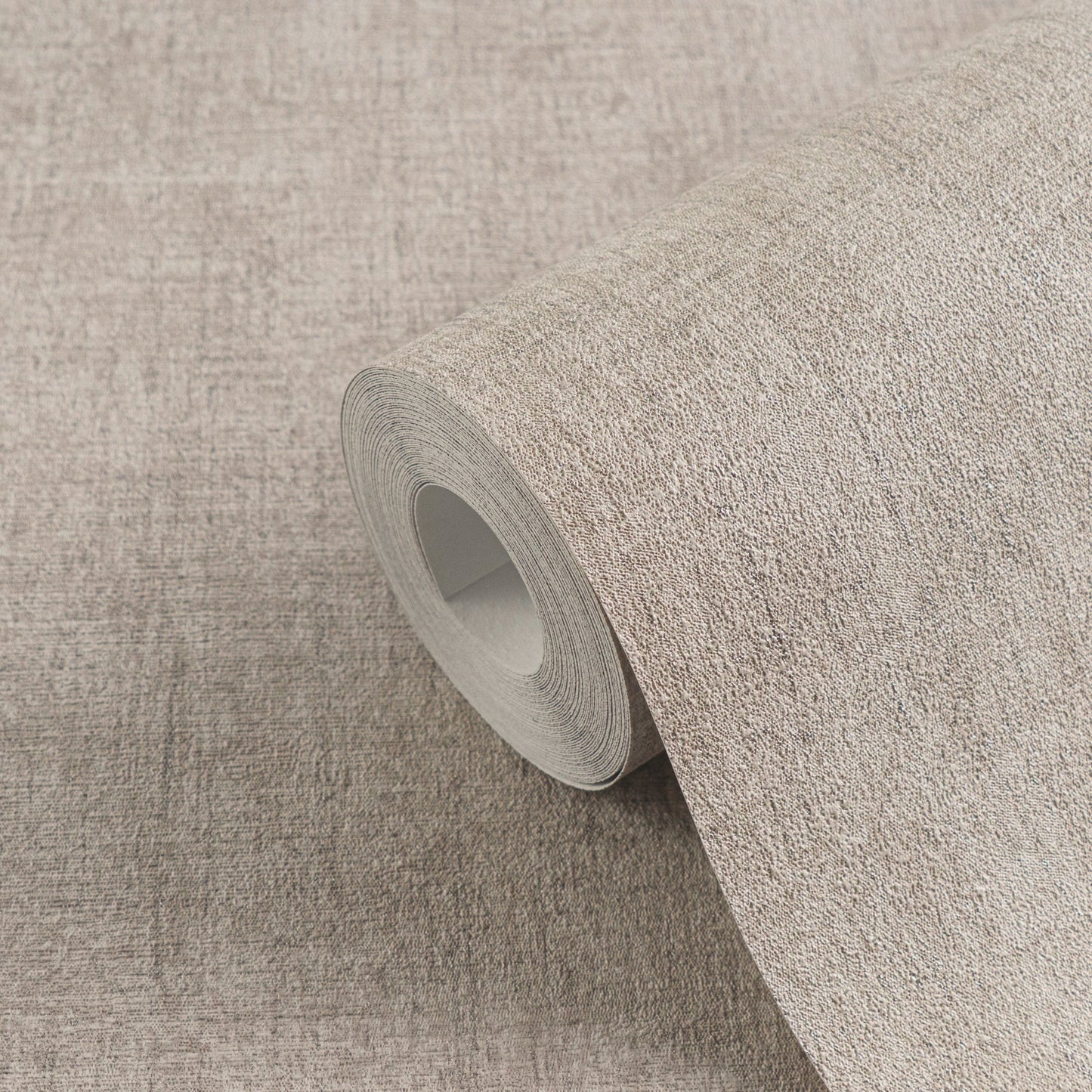Mustertapete Leinenoptik Taupe Elegant - 10,05 m x 0,53 m