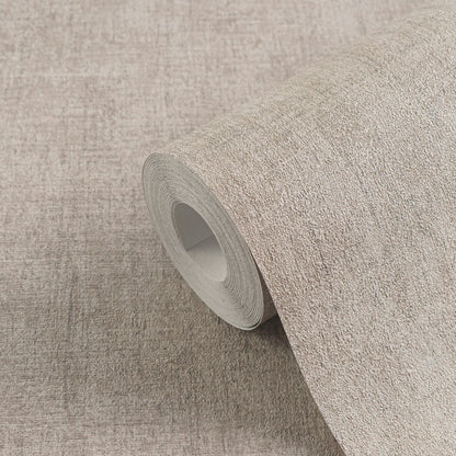 Mustertapete Leinenoptik Taupe Elegant - 10,05 m x 0,53 m