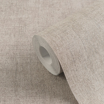 Mustertapete Leinenoptik Taupe Elegant - 10,05 m x 0,53 m