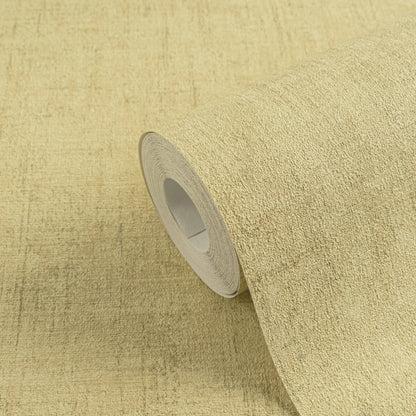 Mustertapete Leinenoptik Goldbeige Elegant - 10,05 m x 0,53 m