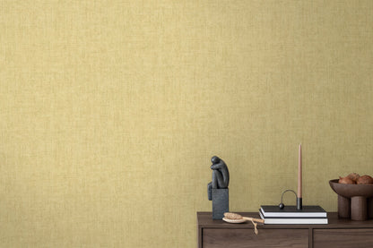 Mustertapete Leinenoptik Goldbeige Elegant - 10,05 m x 0,53 m
