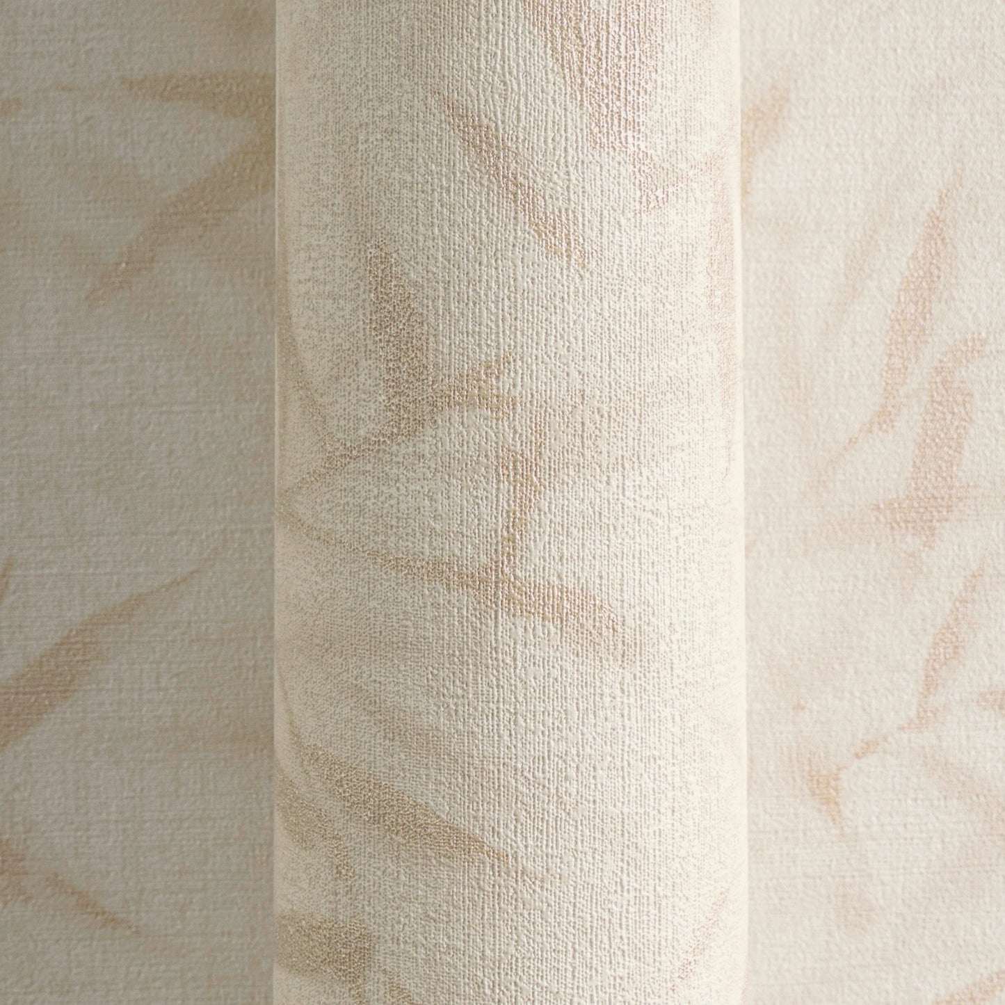 Mustertapete Bambusblätter Pastellrosa - 10,05 m x 0,53 m