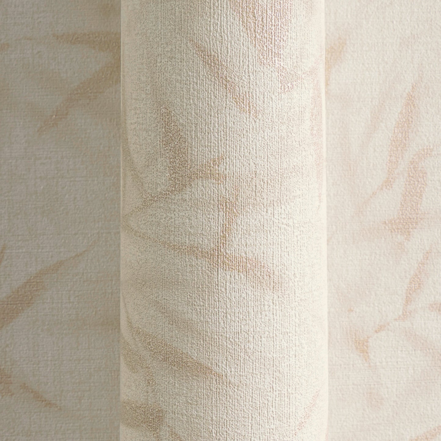 Mustertapete Bambusblätter Pastellrosa - 10,05 m x 0,53 m