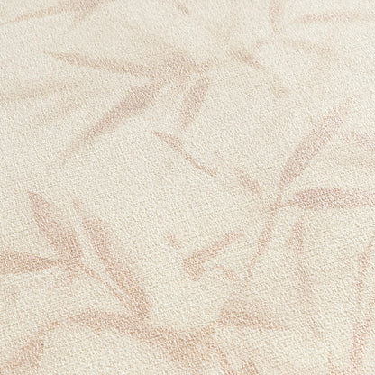 Mustertapete Bambusblätter Pastellrosa - 10,05 m x 0,53 m