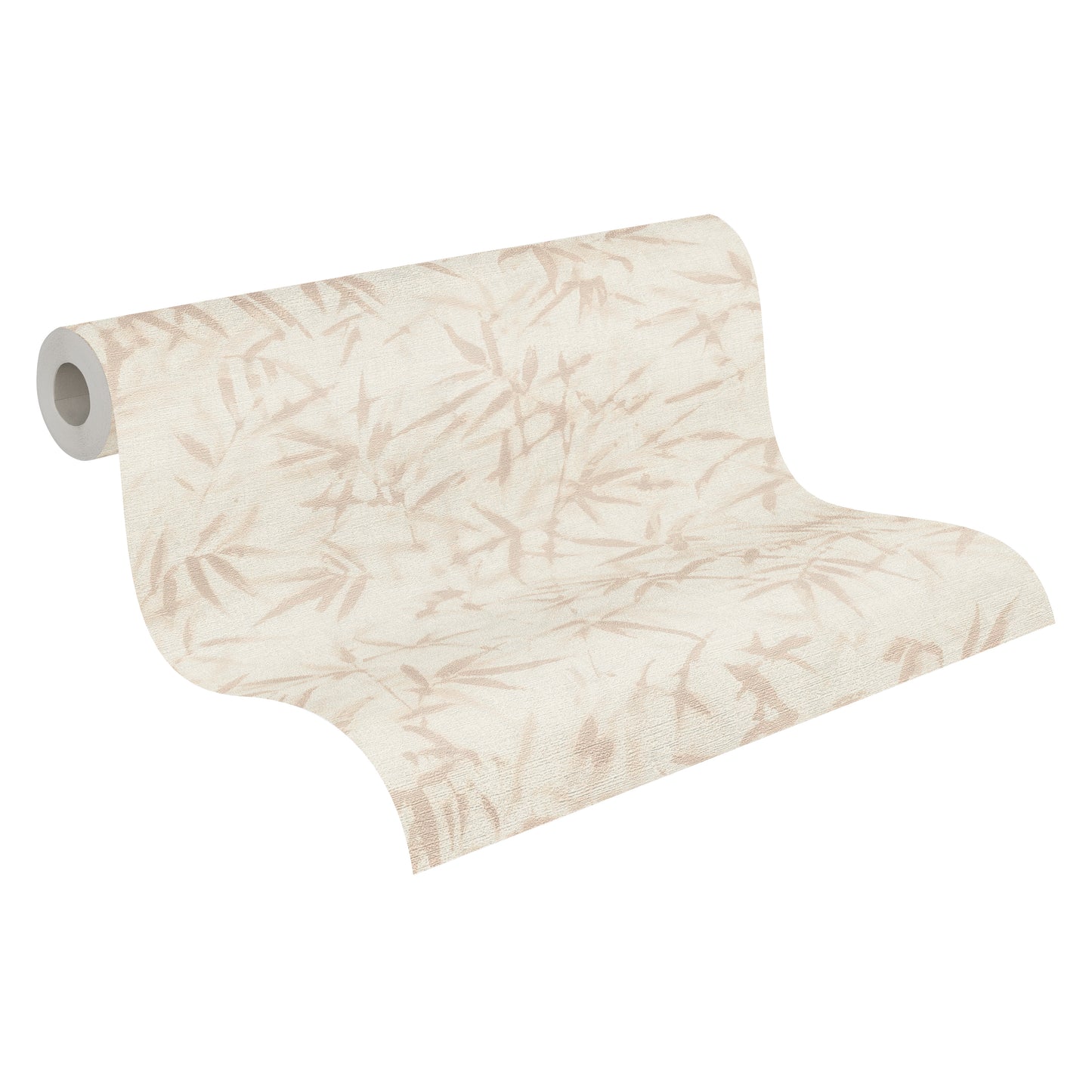 Mustertapete Bambusblätter Pastellrosa - 10,05 m x 0,53 m