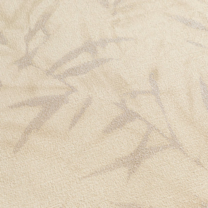Mustertapete Bambusblätter Beige - 10,05 m x 0,53 m