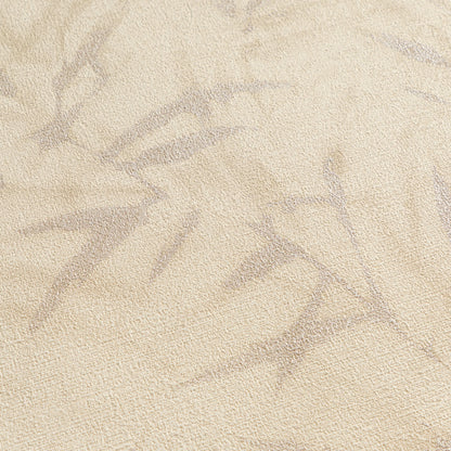Mustertapete Bambusblätter Beige - 10,05 m x 0,53 m