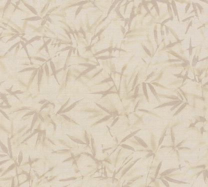 Mustertapete Bambusblätter Beige - 10,05 m x 0,53 m