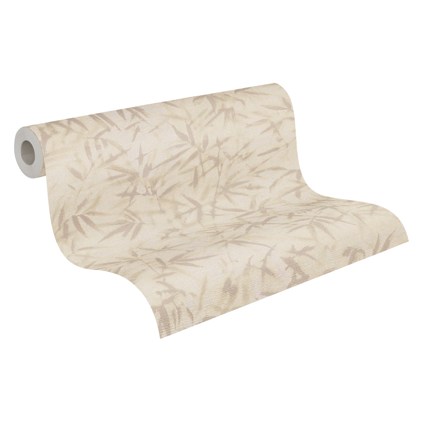 Mustertapete Bambusblätter Beige - 10,05 m x 0,53 m