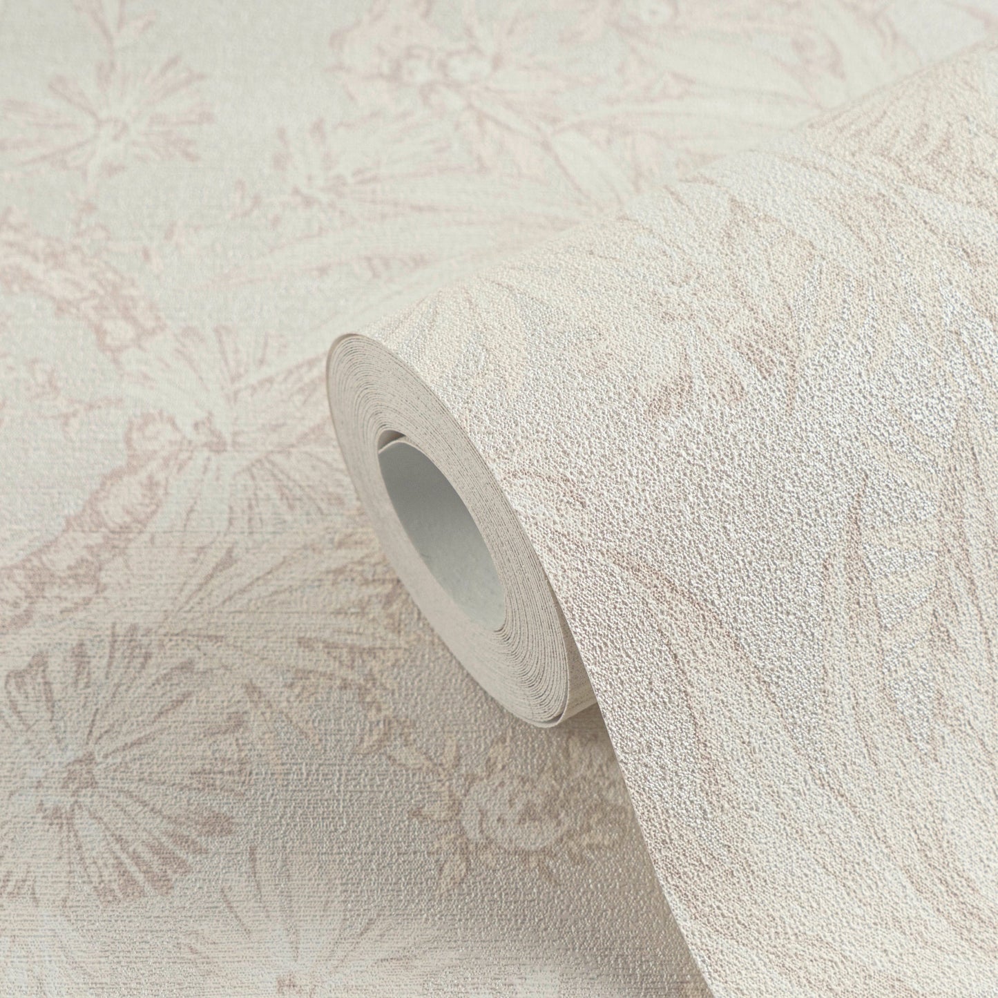 Mustertapete Tropische Flora Beige-Grau - 10,05 m x 0,53 m