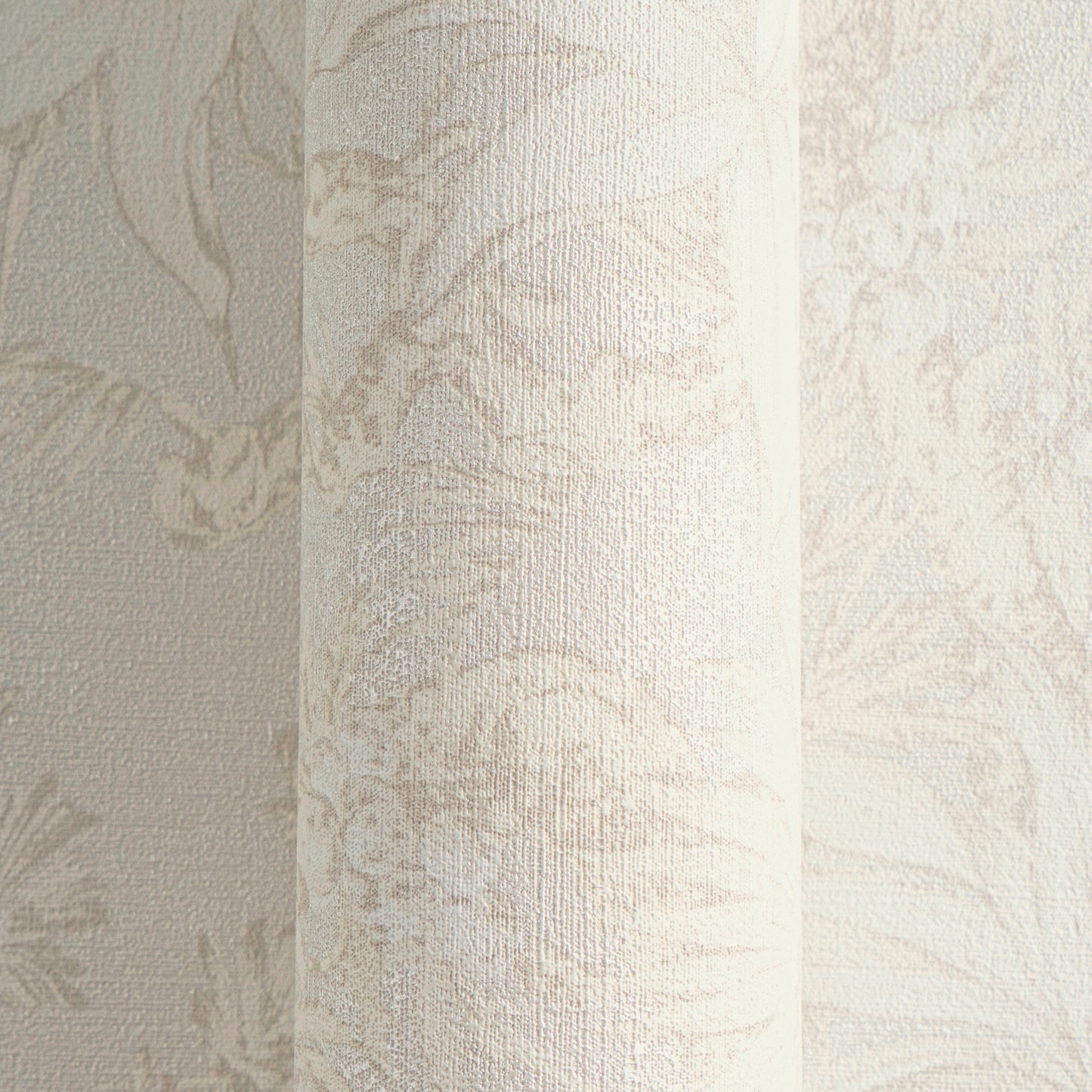 Mustertapete Tropische Flora Beige-Grau - 10,05 m x 0,53 m