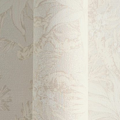 Mustertapete Tropische Flora Beige-Grau - 10,05 m x 0,53 m