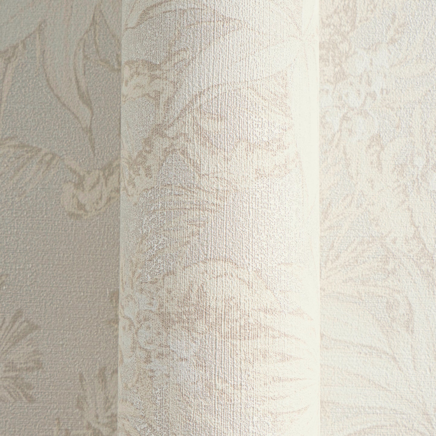 Mustertapete Tropische Flora Beige-Grau - 10,05 m x 0,53 m