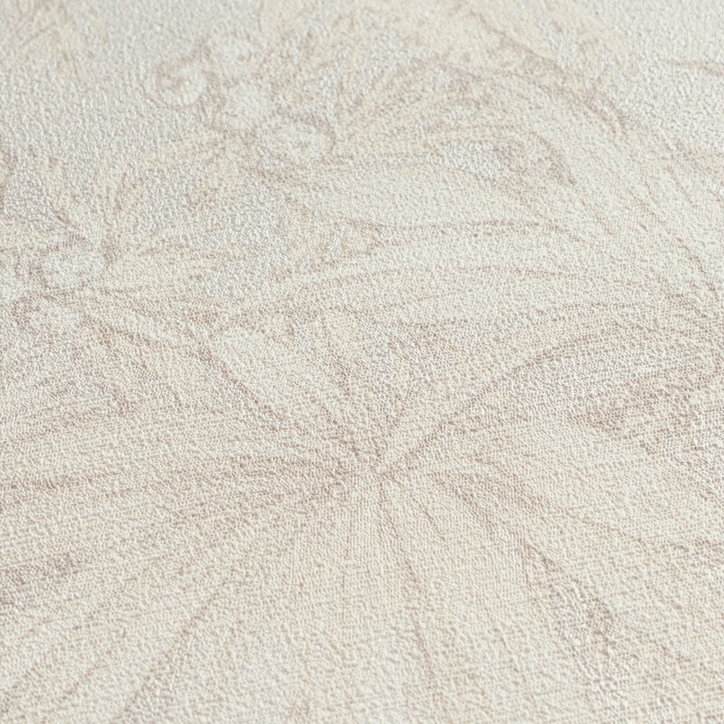 Mustertapete Tropische Flora Beige-Grau - 10,05 m x 0,53 m