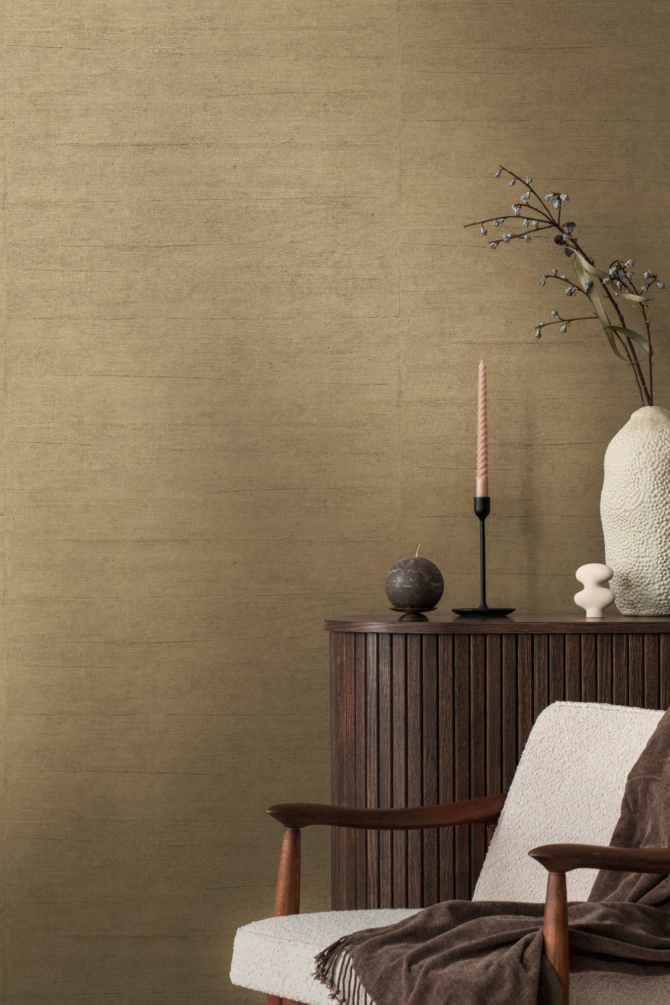 Mustertapete Betonoptik Goldbeige - 10,05 m x 0,53 m