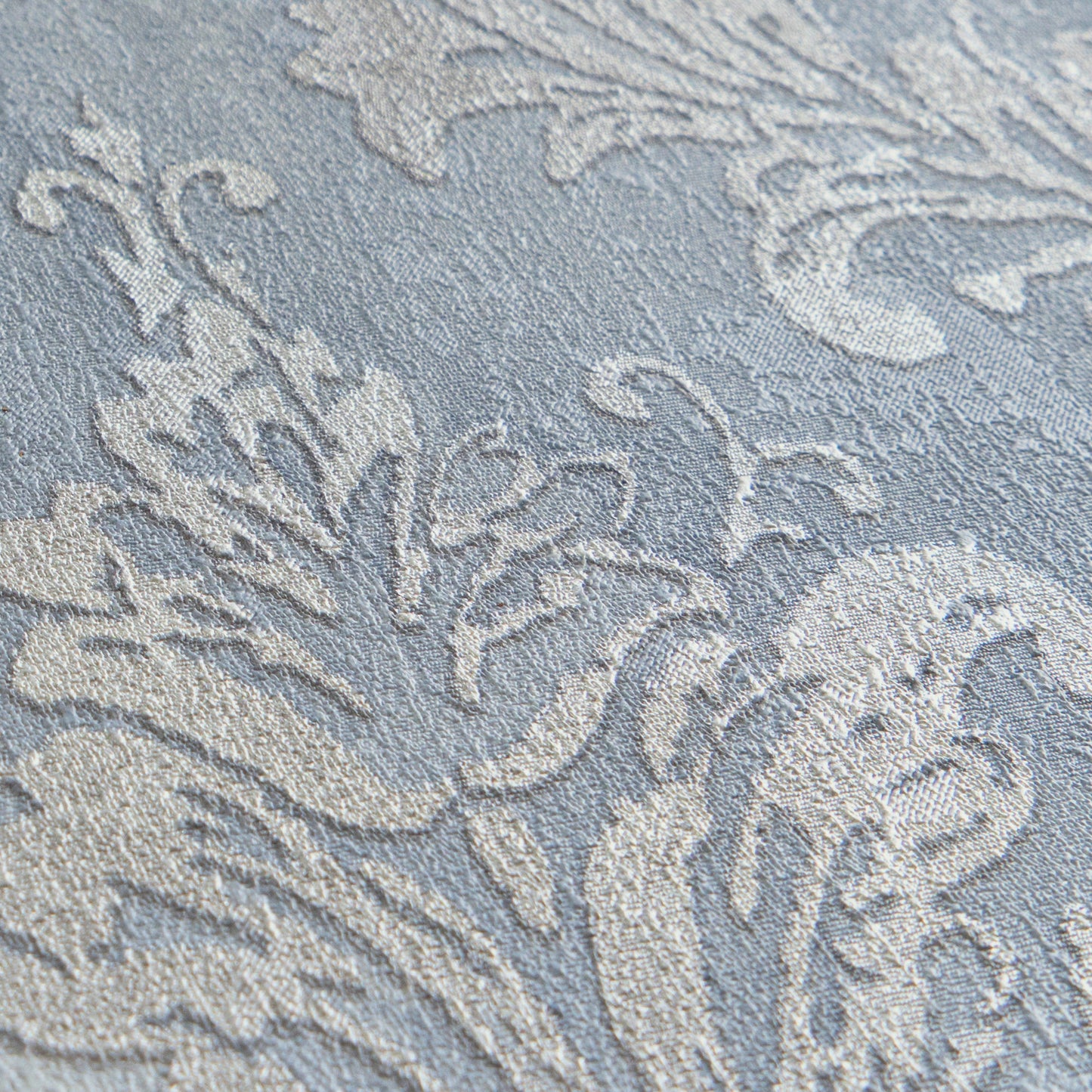 Mustertapete Barock-Ornament Taubenblau - 10,05 m x 0,53 m