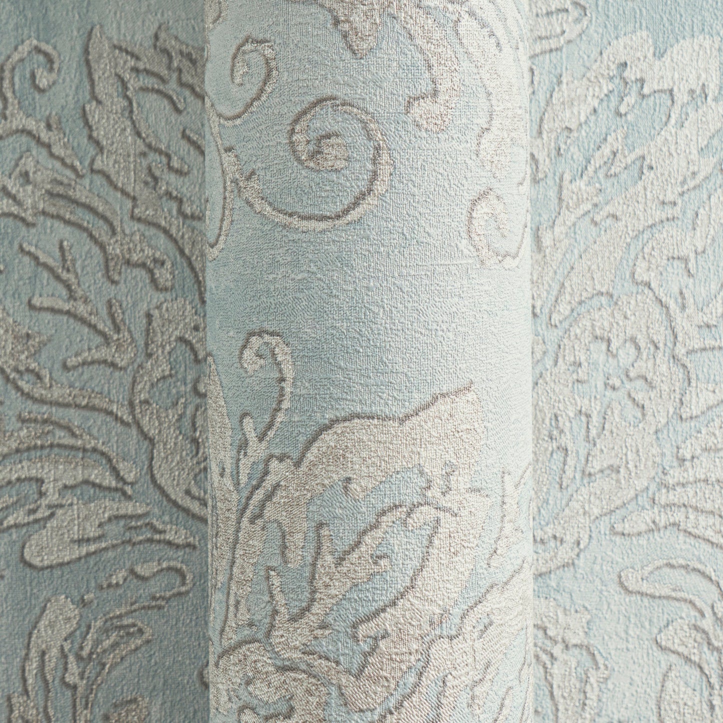 Mustertapete Barock-Ornament Pastellblau - 10,05 m x 0,53 m