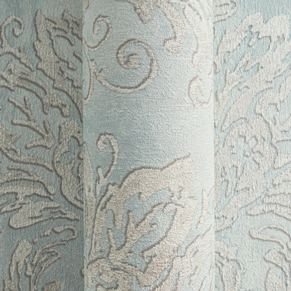 Mustertapete Barock-Ornament Pastellblau - 10,05 m x 0,53 m