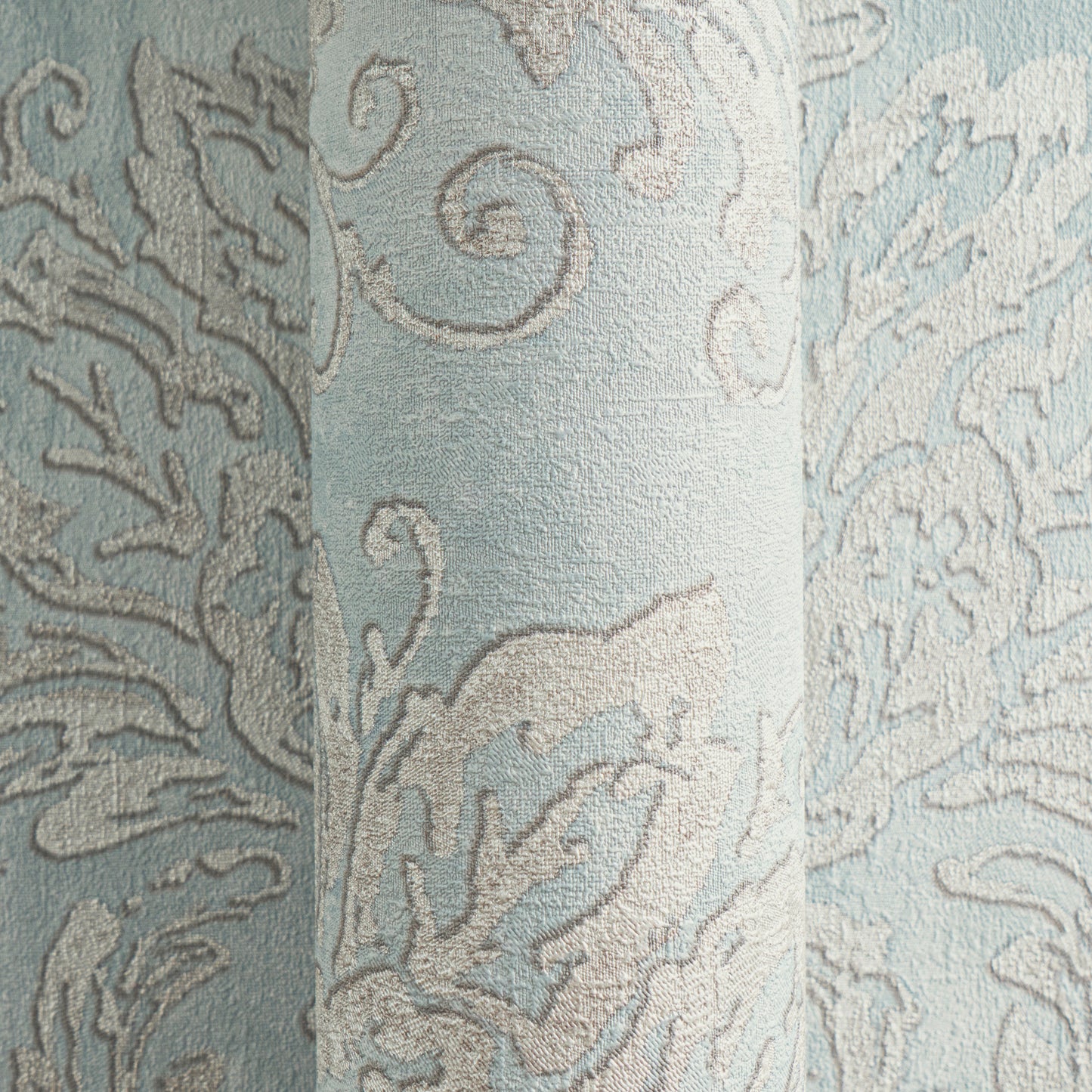 Mustertapete Barock-Ornament Pastellblau - 10,05 m x 0,53 m