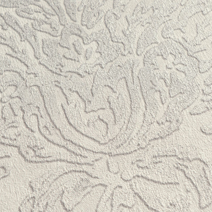 Mustertapete Barock-Ornament Cremeweiß - 10,05 m x 0,53 m
