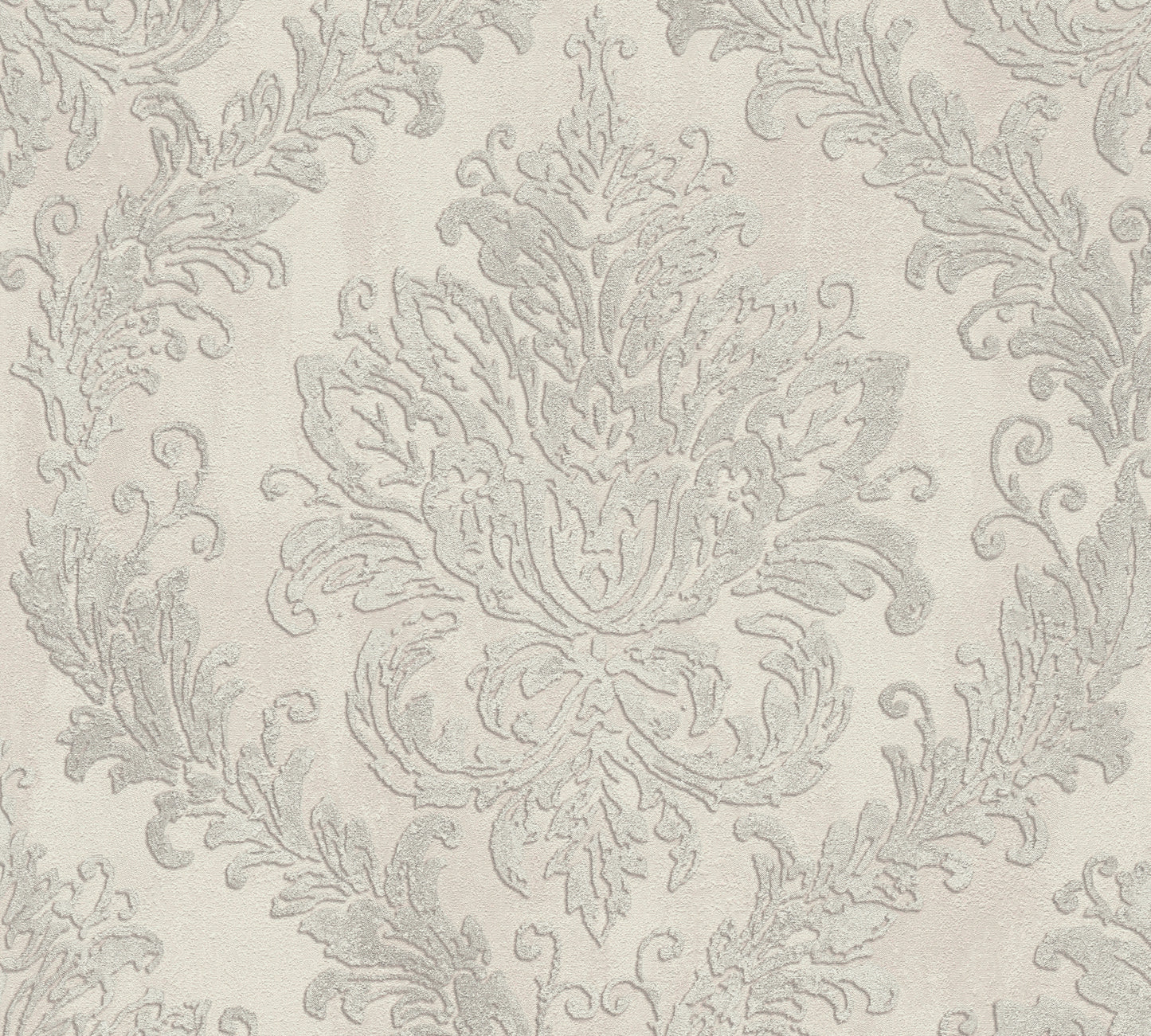 Mustertapete Barock-Ornament Cremeweiß - 10,05 m x 0,53 m