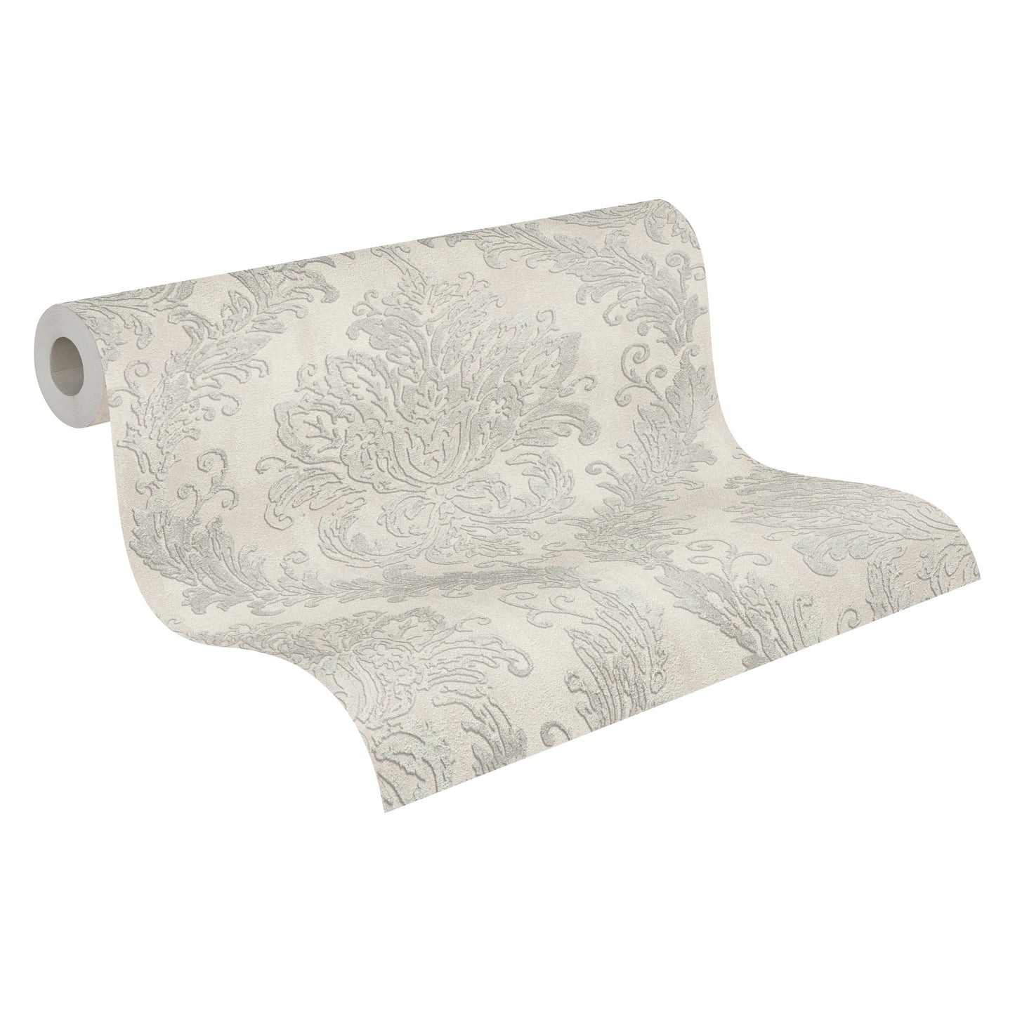 Mustertapete Barock-Ornament Cremeweiß - 10,05 m x 0,53 m