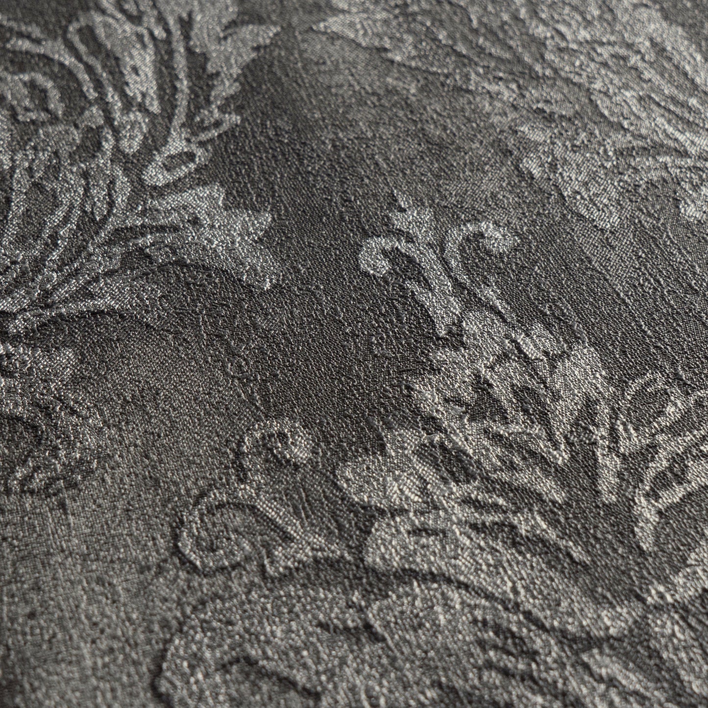 Mustertapete Barock-Ornament Anthrazit-Silber - 10,05 m x 0,53 m