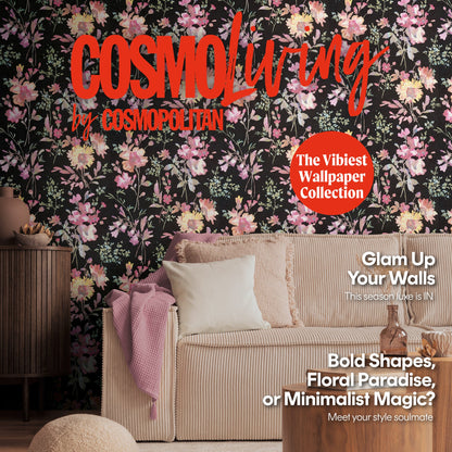 CosmoLiving Petal Poetry-Unfold Schwarz 10,05 m x 0,53 m