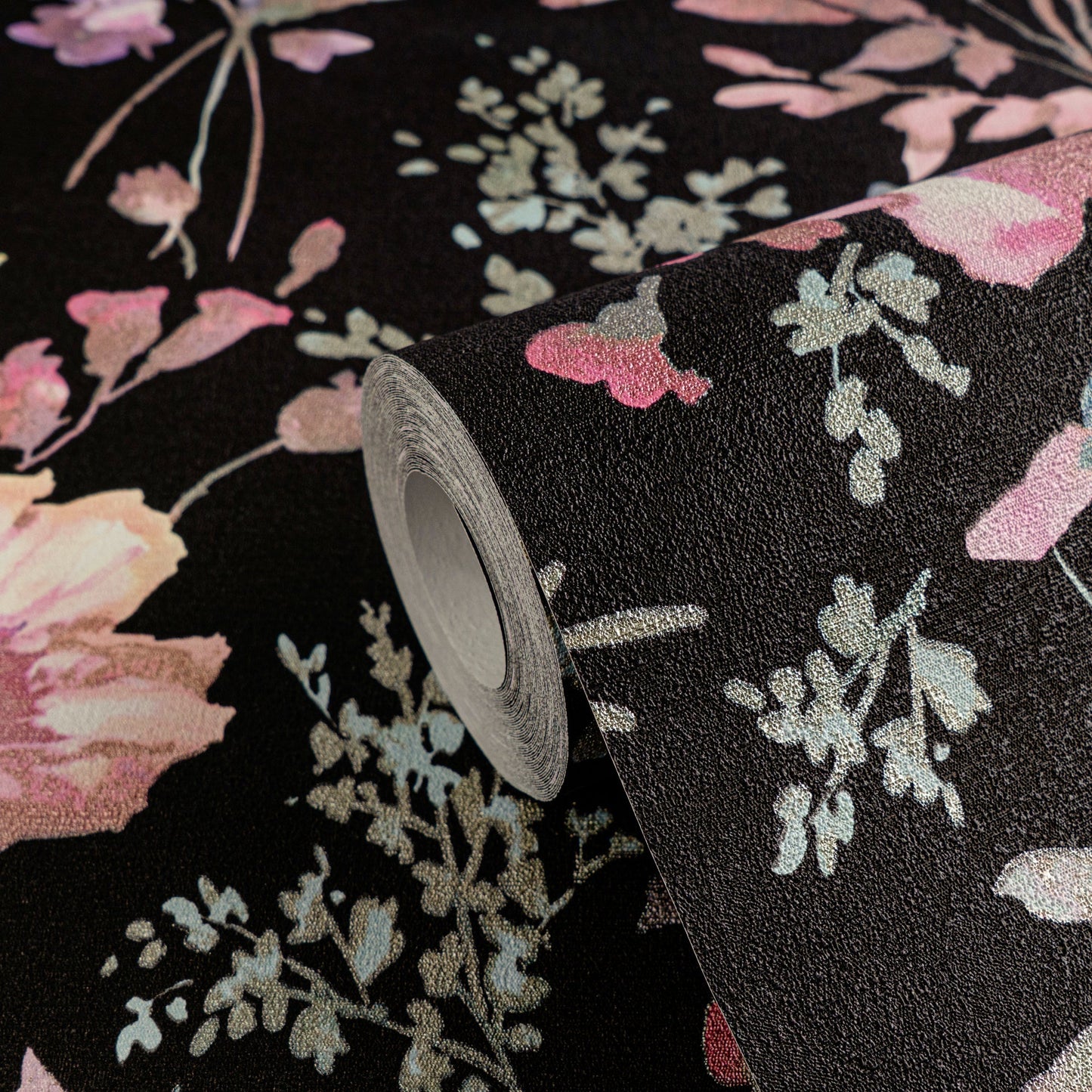 CosmoLiving Petal Poetry-Unfold Schwarz 10,05 m x 0,53 m