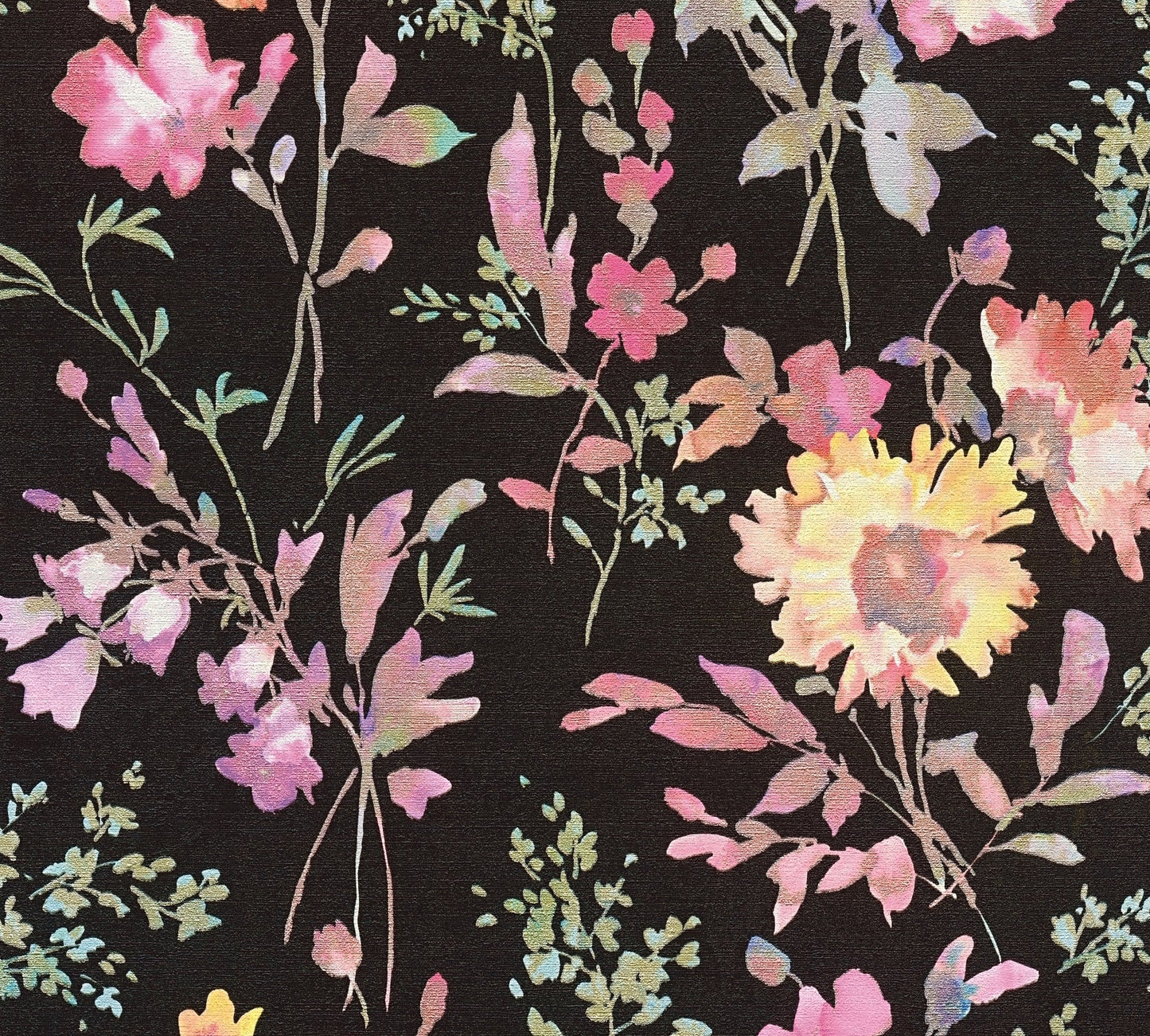 CosmoLiving Petal Poetry-Unfold Schwarz 10,05 m x 0,53 m