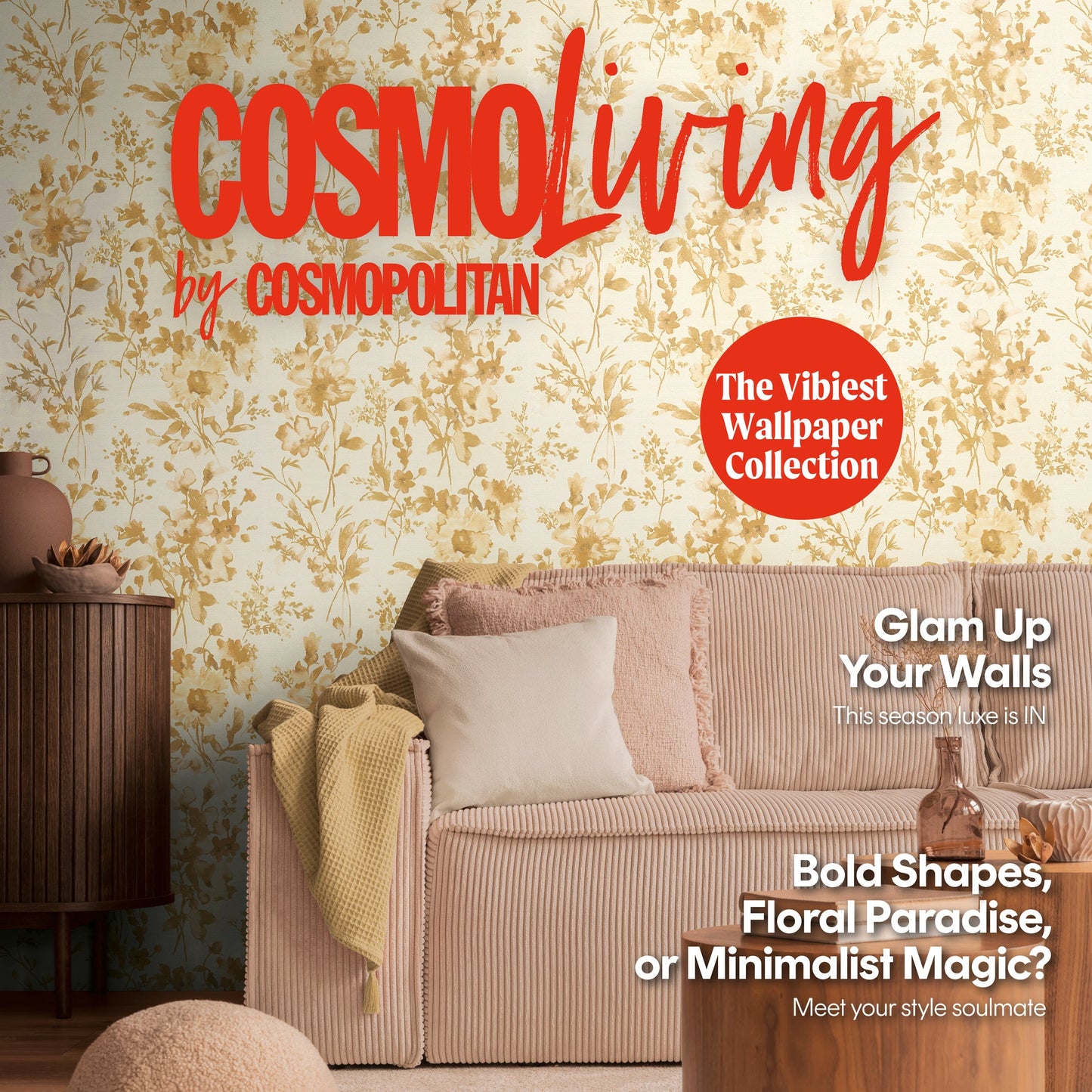 CosmoLiving Petal Poetry-Unfold Gold 10,05 m x 0,53 m