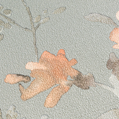Livingwalls CosmoLiving Petal Poetry-Unfold Blüten Blau Orange - 10,05 m x 0,53 m