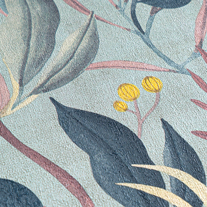 Livingwalls CosmoLiving Still Bloom-Poetry Blüten Blau Rosa - 10,05 m x 0,53 m