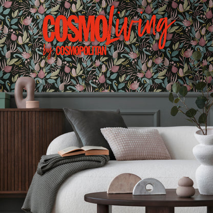 Livingwalls CosmoLiving Still Bloom-Poetry Blüten Schwarz - 10,05 m x 0,53 m