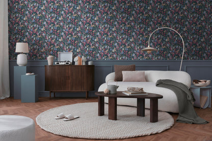 Livingwalls CosmoLiving Still Bloom-Poetry Blüten Blau Rot - 10,05 m x 0,53 m