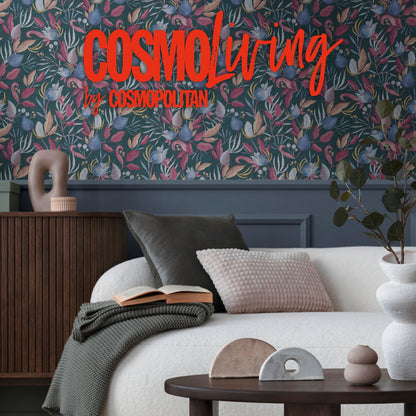 Livingwalls CosmoLiving Still Bloom-Poetry Blüten Blau Rot - 10,05 m x 0,53 m