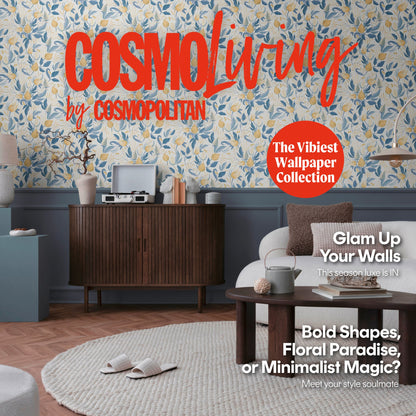 CosmoLiving Still Bloom-Poetry Weiß Blau 10,05 m x 0,53 m