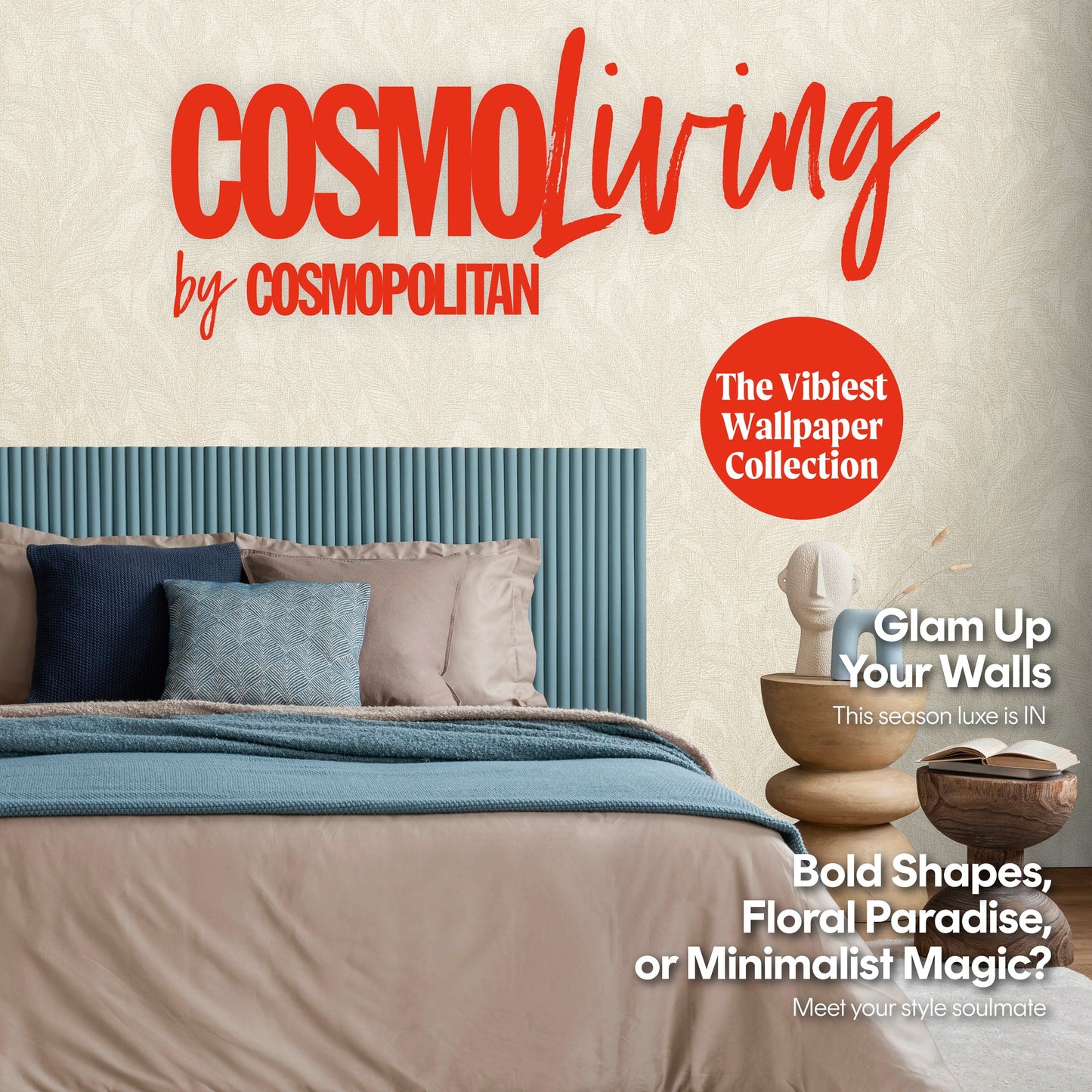 CosmoLiving Golden Fern-Glow Creme 10,05 m x 0,53 m