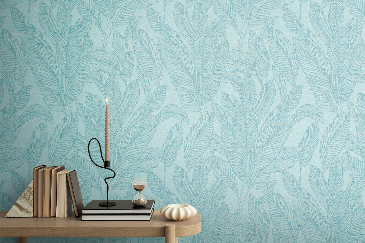 Livingwalls CosmoLiving Golden Fern-Glow Botanic Blau - 10,05 m x 0,53 m