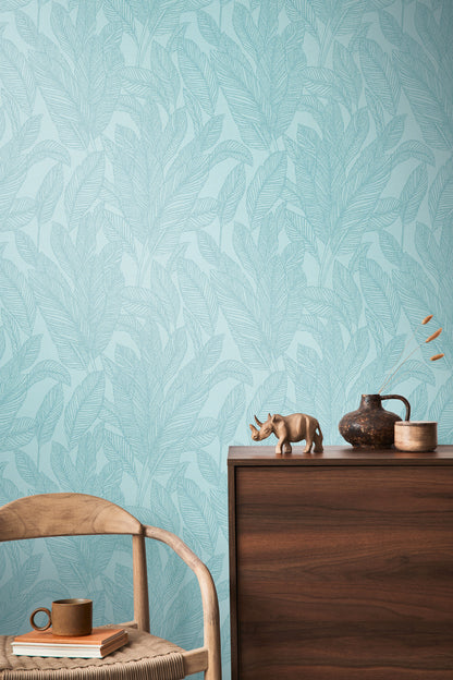 Livingwalls CosmoLiving Golden Fern-Glow Botanic Blau - 10,05 m x 0,53 m