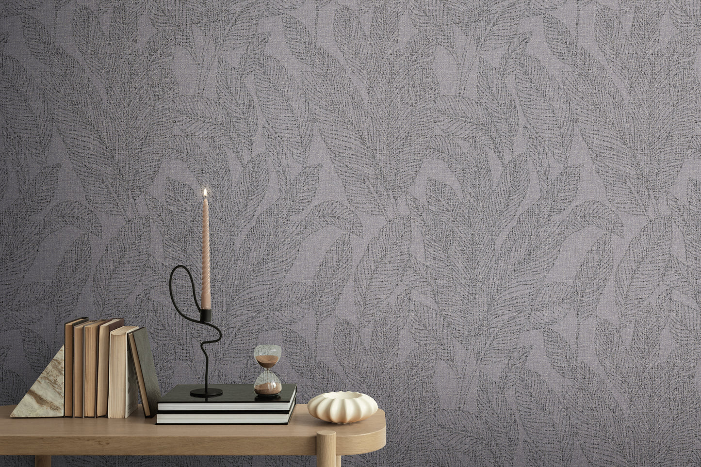 Livingwalls CosmoLiving Golden Fern-Glow Botanic Grau - 10,05 m x 0,53 m
