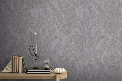 Livingwalls CosmoLiving Golden Fern-Glow Botanic Grau - 10,05 m x 0,53 m