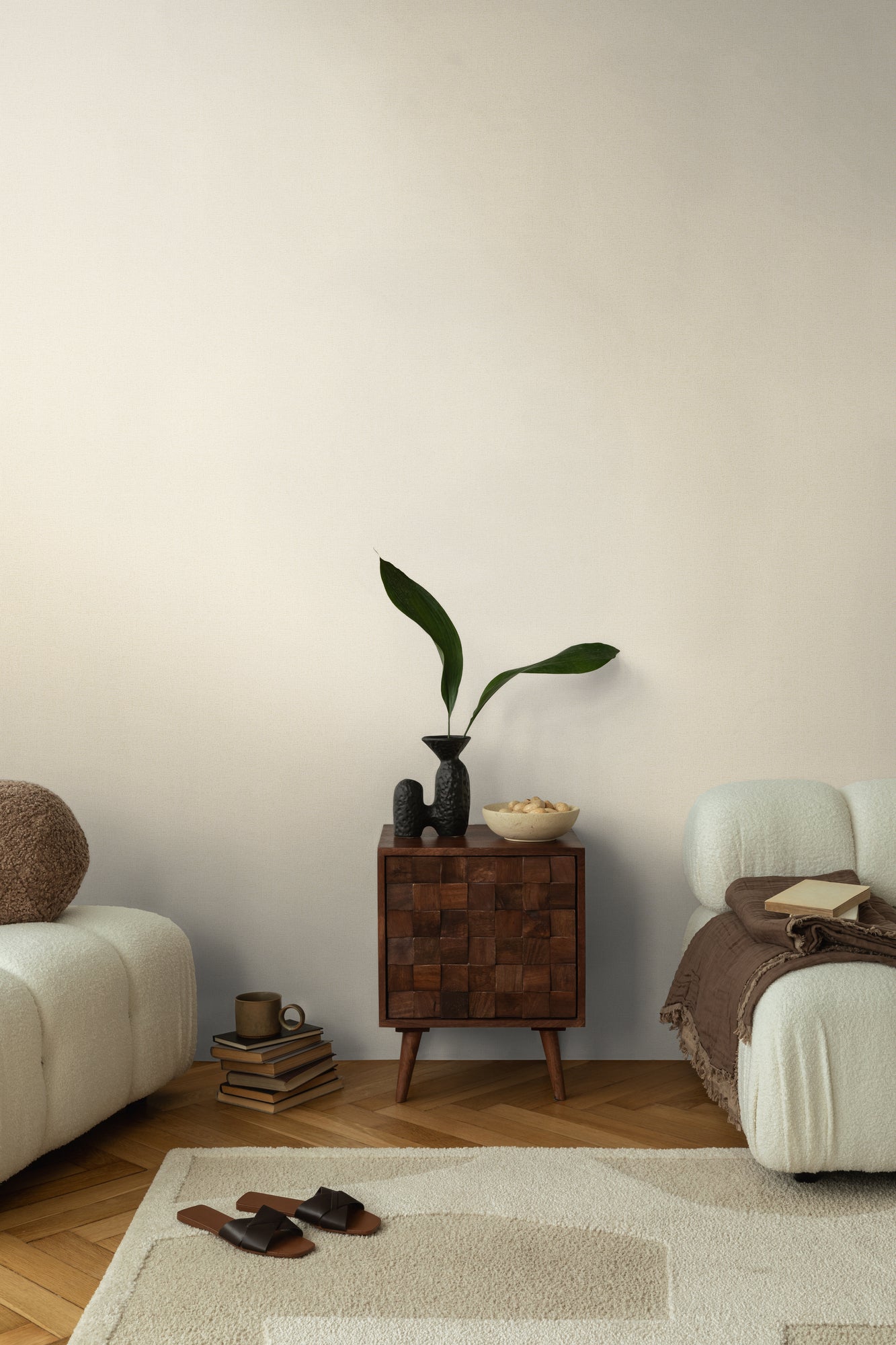 Livingwalls CosmoLiving  Metallic-Effekt Creme - 10,05 m x 0,53 m